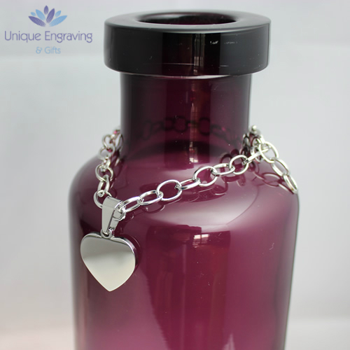Unique Photo / Text Engraved 'Anastasia' Heart Charm Bracelet Unique Photo / Text Engraved 'Anastasia' Heart Charm Bracelet