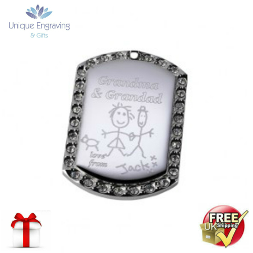 Unique Photo Engraved Gem Stone ID Tag Pendant Unique Photo Engraved Gem Stone ID Tag Pendant