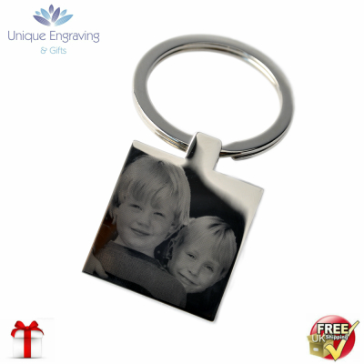 Unique Photo Engraved Square Keyring